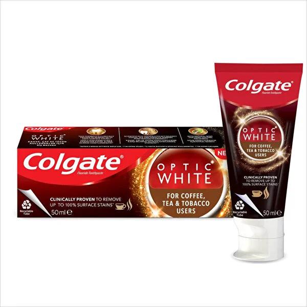 Colgate Optic White Whitening Toothpaste for Coffee & Tea Stains - Enamel Protection, Fresh Breath
