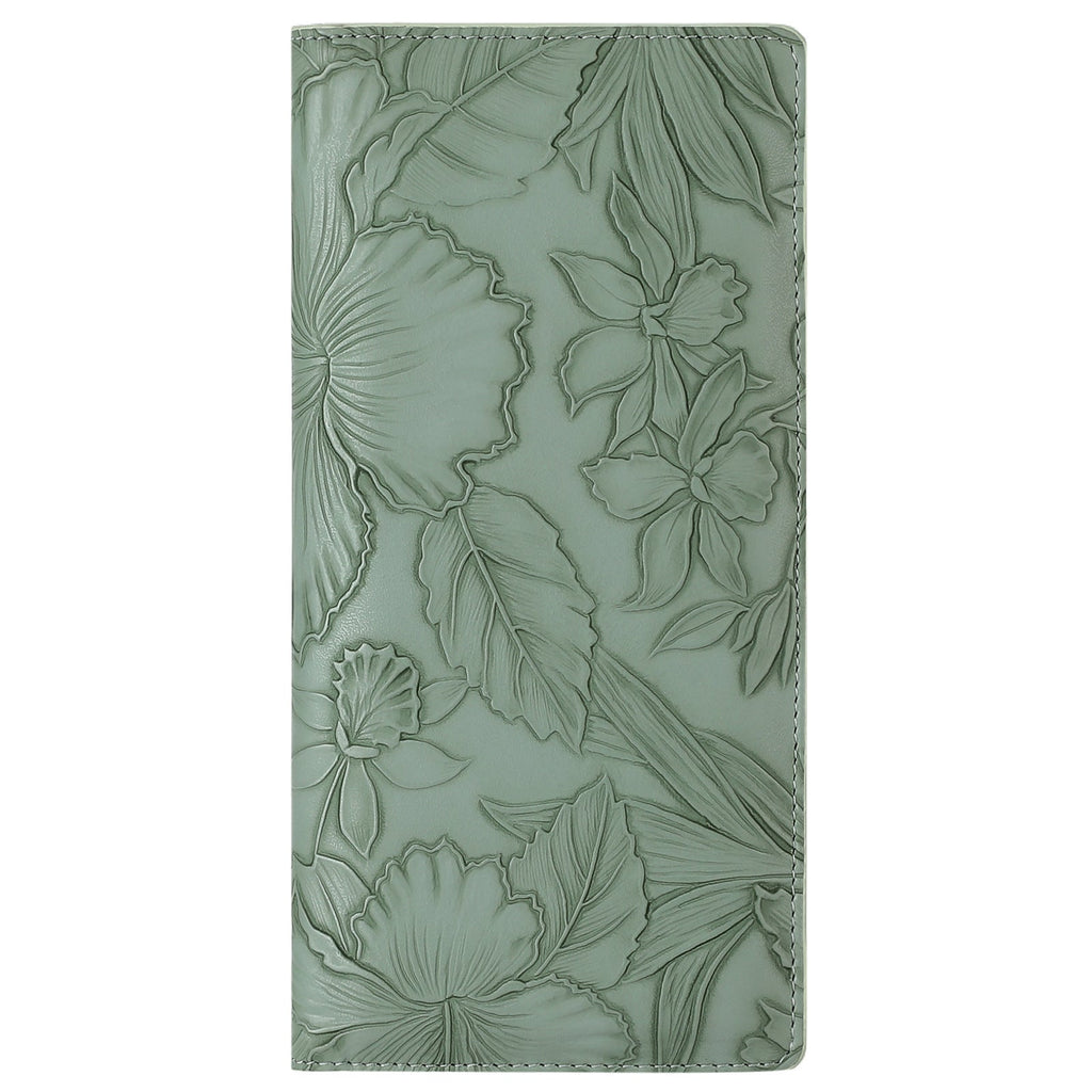Floral Carved Womens Long Wallet With Embossed Pattern