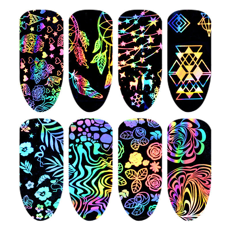 Nail Laser Star Sticker Thermal Transfer Nail Decals