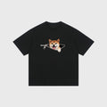 Plus-size Cotton Zip-up Dog-print Casual Summer Couple T-shirts