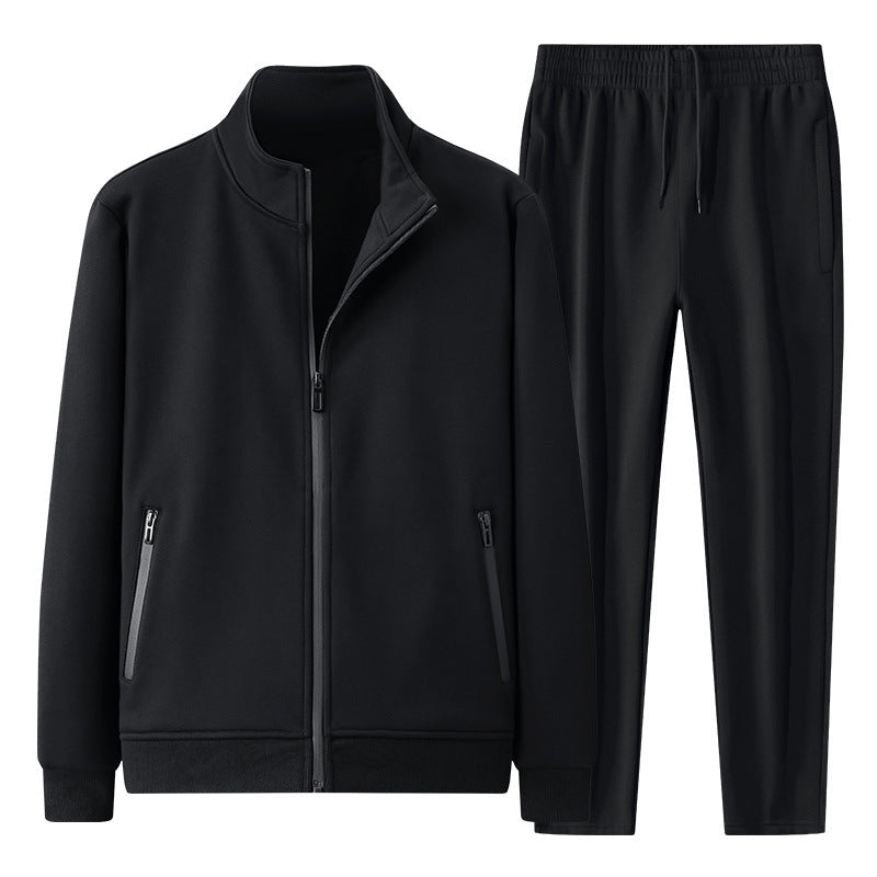 Fleece-lined Thickened Lightweight Sport Jacket And Pants Two-piece Set