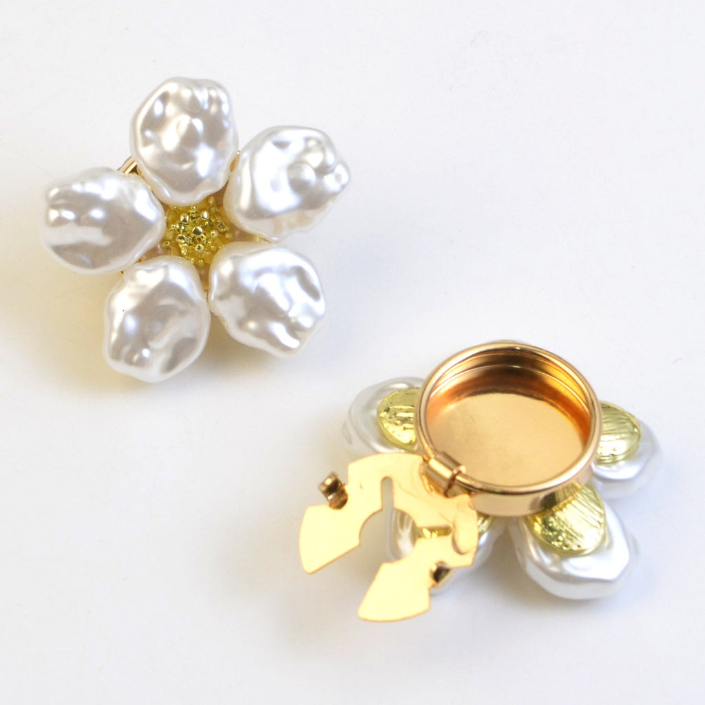 Alloy Pearl Rhinestone Cufflink Buttons