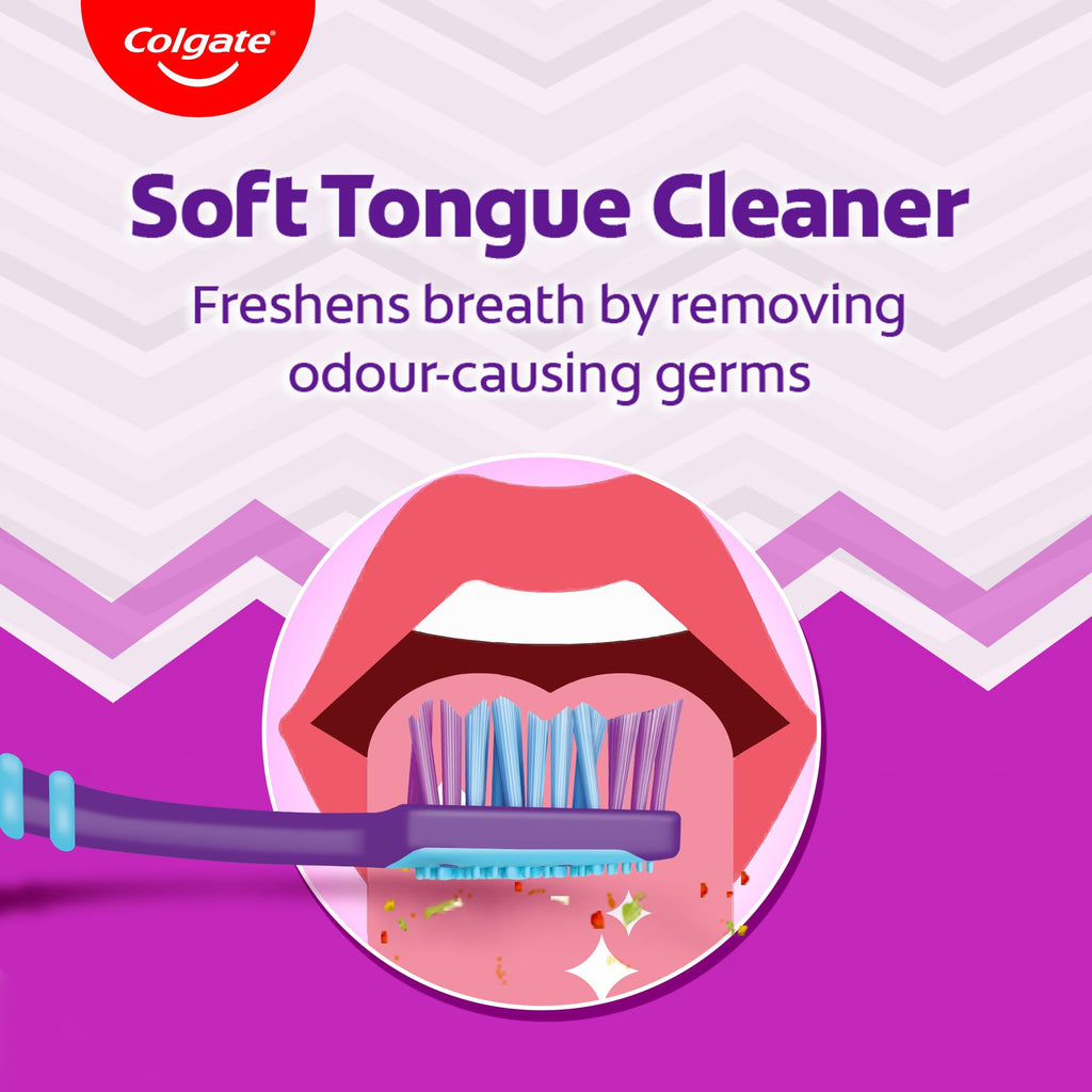 Colgate Zig Zag Charcoal Manual Toothbrush for Effective Oral Hygiene - Medium Bristle Hardness