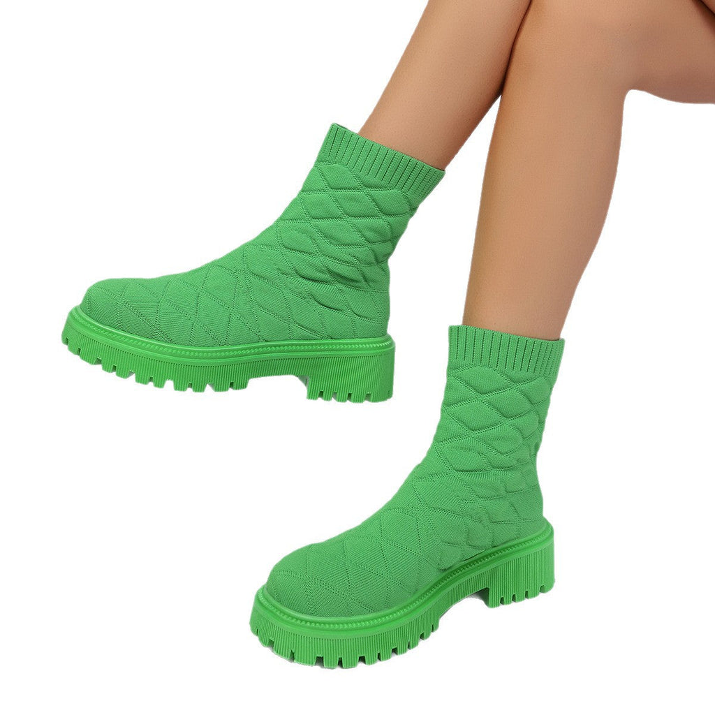 Womens Fashionable Plus-size Sports Socks And Ankle Boots