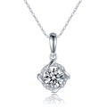 S925 Sterling Silver 1ct D-VVS1 Moissanite Necklace, Twisted Pendant Design, Platinum Plated 40&45cm Chain, GRA Certified Jewelry Gift Box