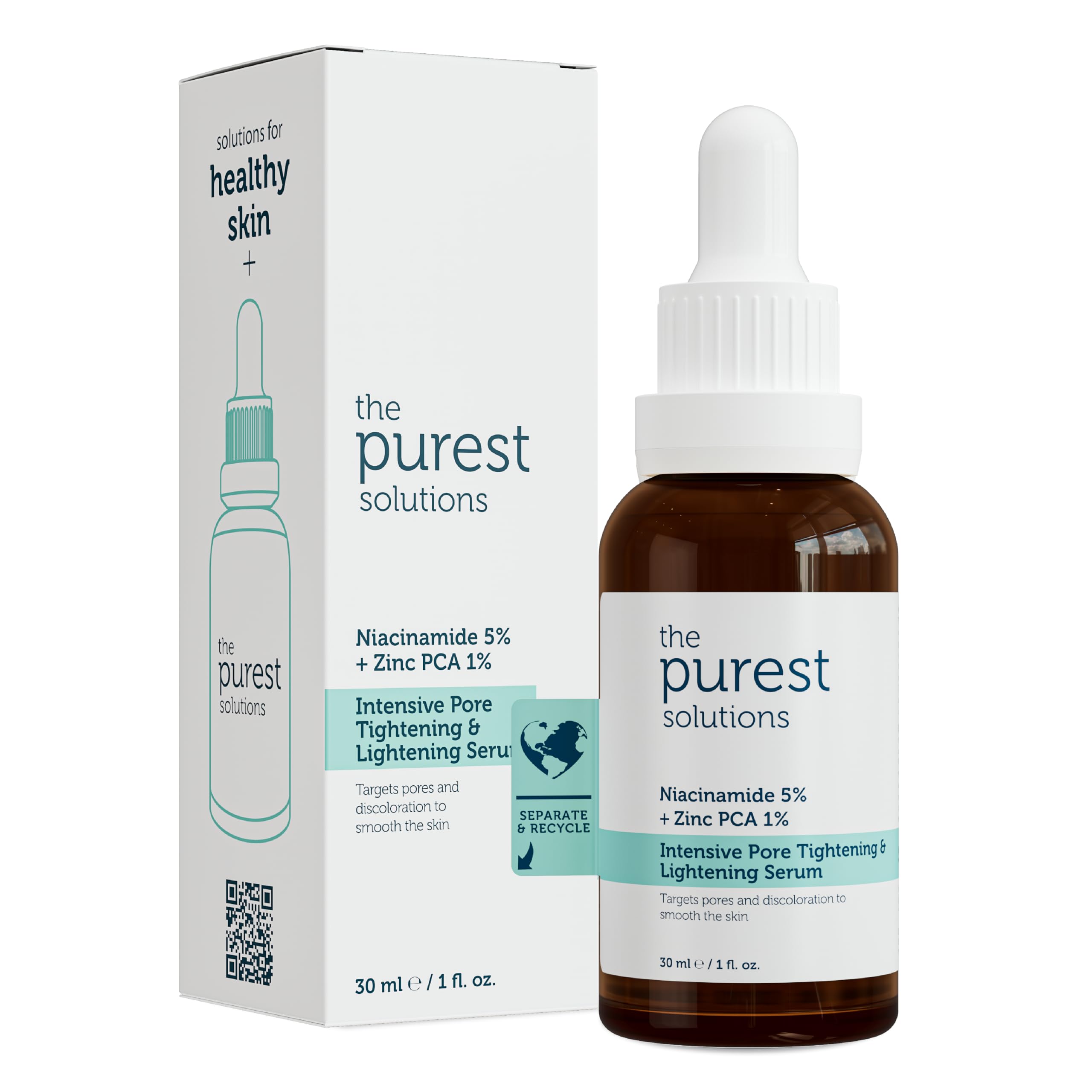 The Purest Solutions Skincare Serum Set - Pore Tightening & Brightening with Niacinamide & Hyaluronic Acid