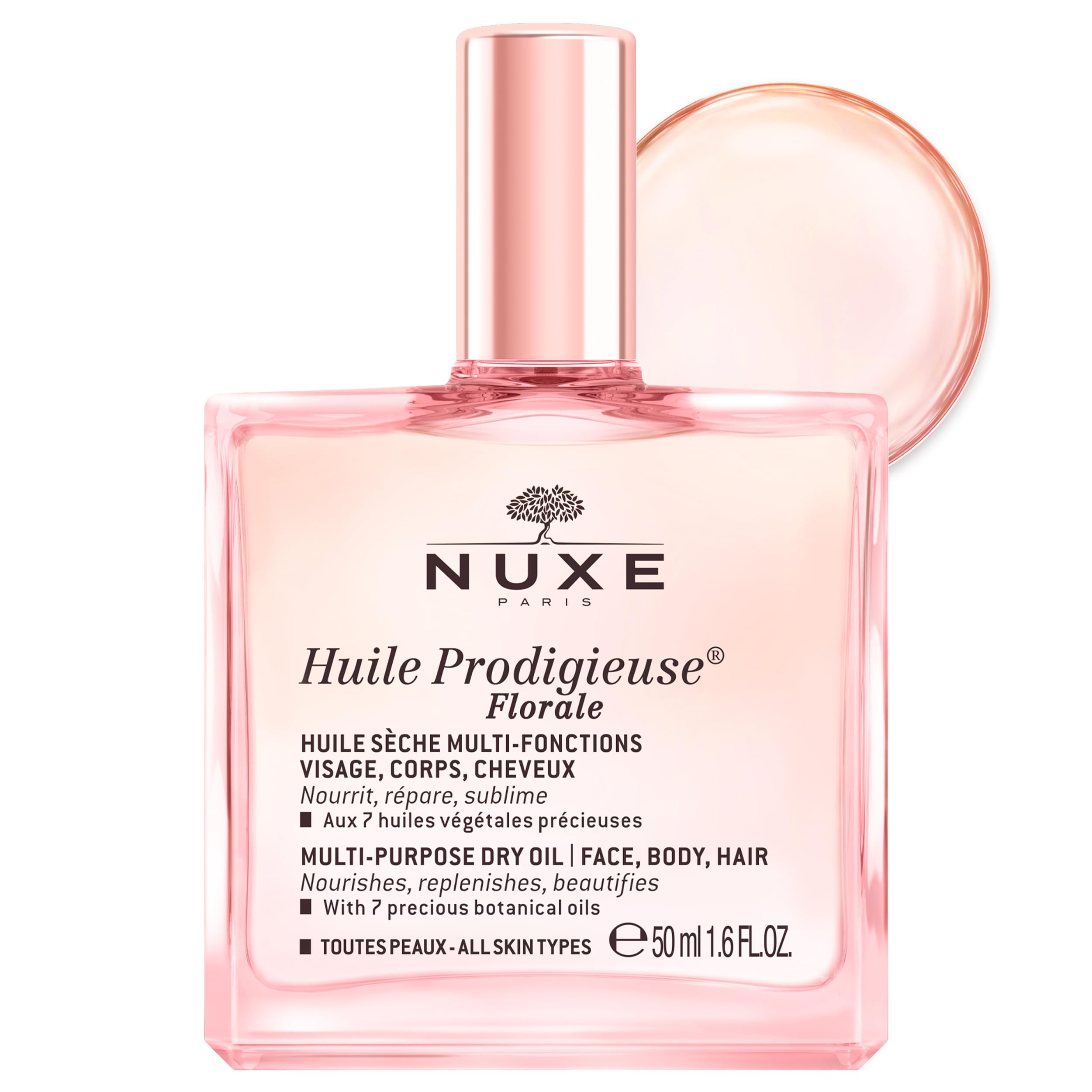 Nuxe Huile Prodigieuse Florale: Multi-Purpose Floral Dry Oil for Intense Hydration, Natural Radiance for Face, Body & Hair - 50ml