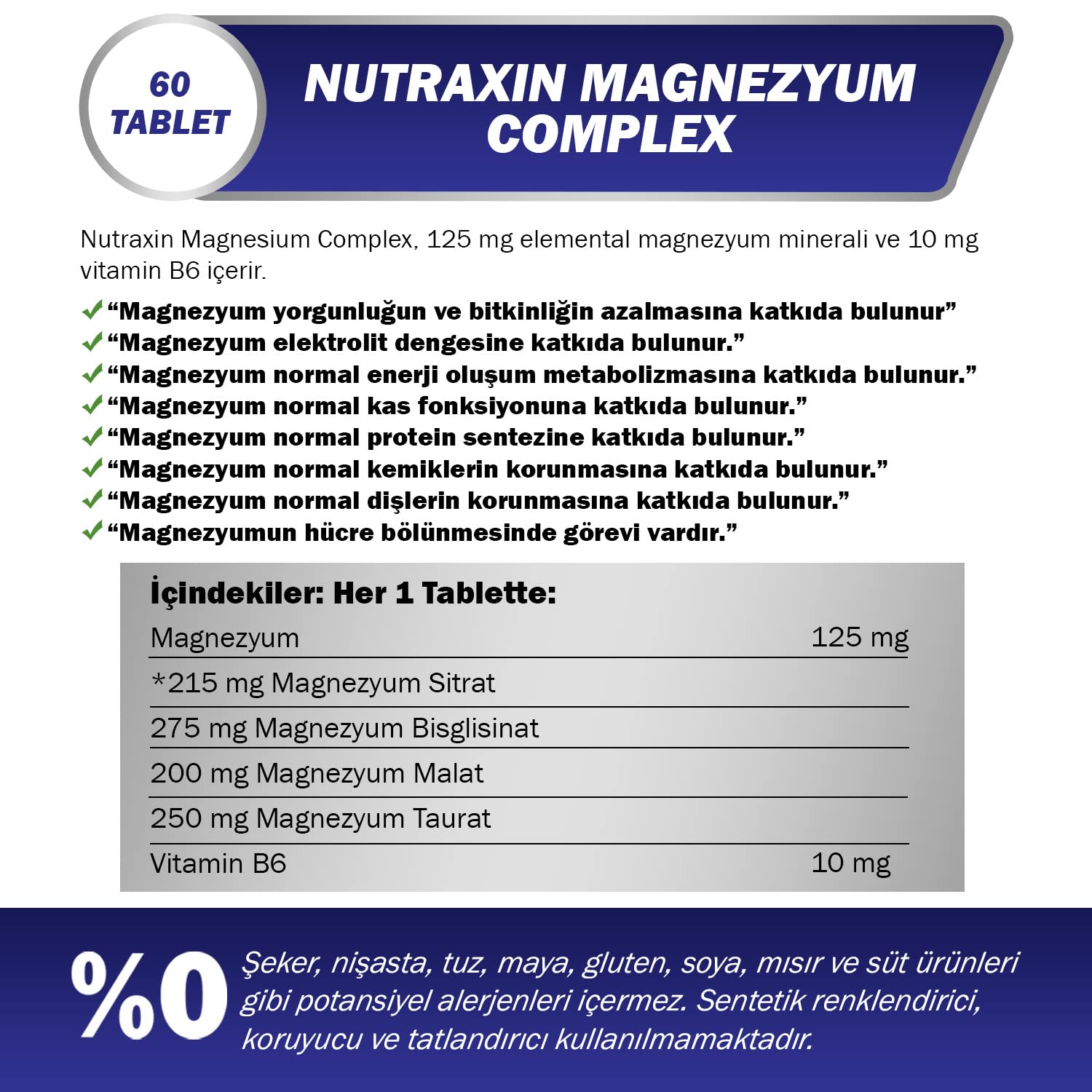 Nutraxin Multi Mineral Complex - 60 Tablets
