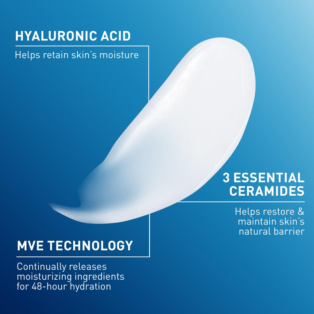 CeraVe Facial Moisturizing Lotion - Non-Comedogenic, Fragrance-Free, Hyaluronic Acid & Ceramide Skincare for Normal to Dry Skin