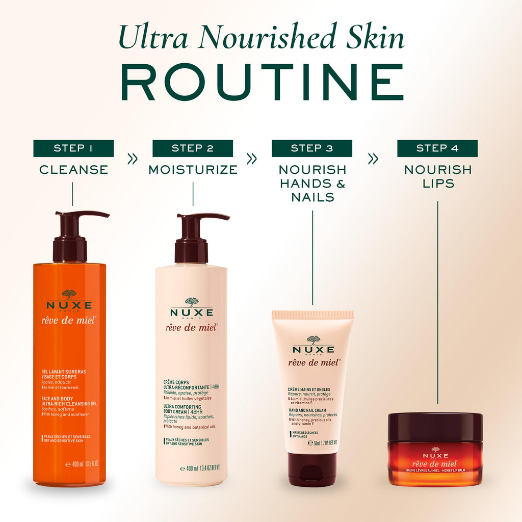 Nuxe Reve de Miel Ultra Comforting Body Cream - 48Hr Hydration, Natural Ingredients, Soothing Dry Skin