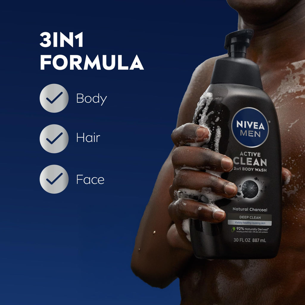 NIVEA Men Deep Dimension Shaving Gel 200ml - With Active Charcoal