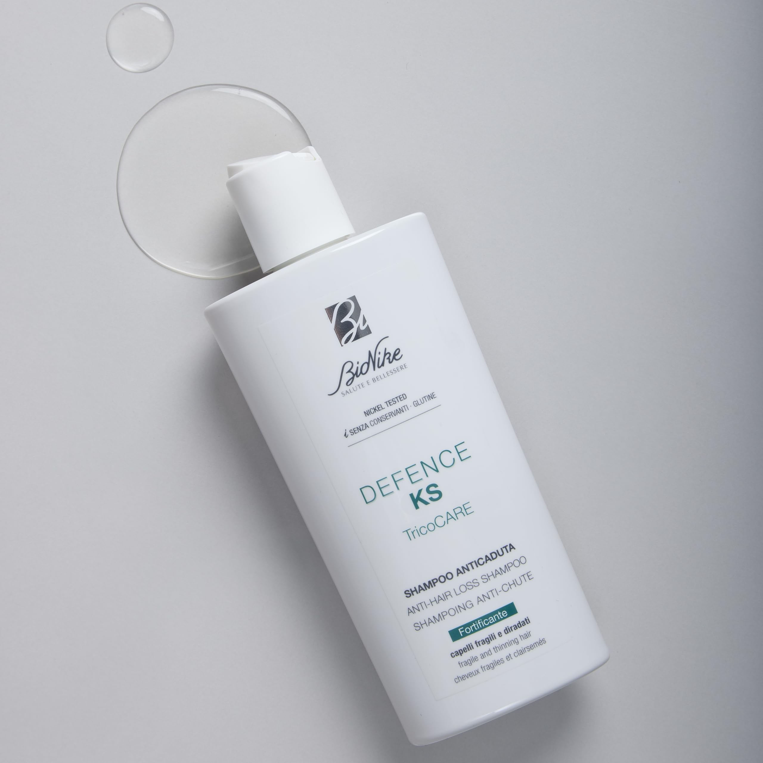 BioNike Defence KS Anti-Hair Loss Shampoo - Gentle, Biotin & Niacinamide Enriched Formula for Thinning Hair, 6.76 fl oz