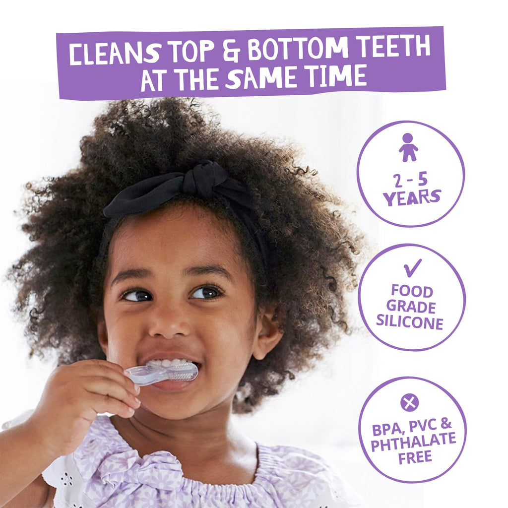 Jack and Jill Silicone Tooth and Gum Brush - Dual-Sided Brush for Infant Oral Care
