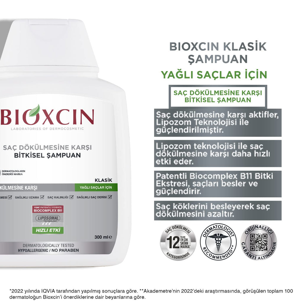 Bioxcin Quantum Oily Hair Shampoo - 300ml
