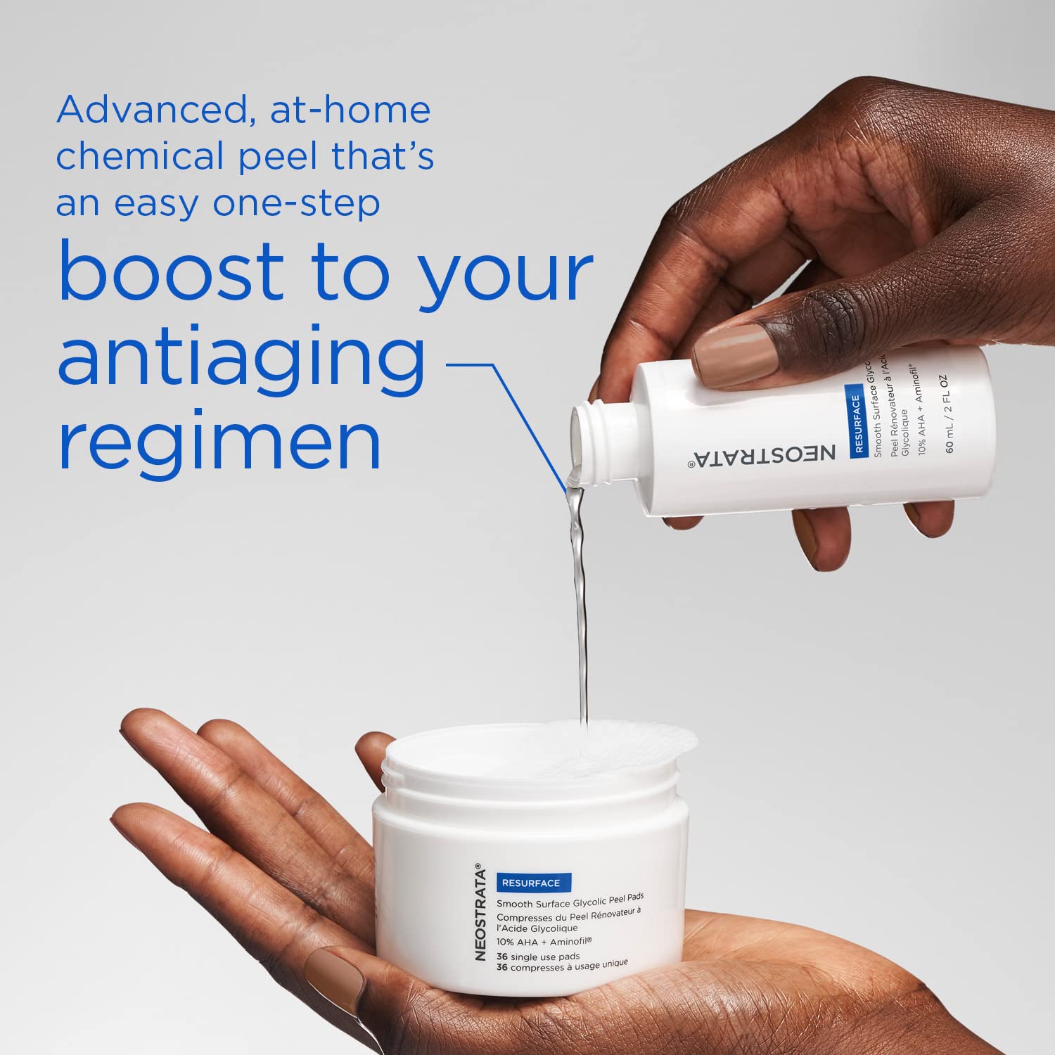 Neostrata Resurface Smooth Daily Exfoliating Peel Pads - Glycolic Acid Skincare for Smoother Skin, 36-Day Supply, 2.03 fl oz