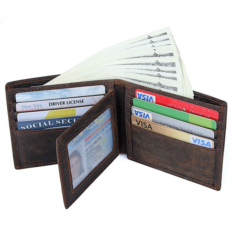 Vintage Crazy Horse Skin Men's Wallet