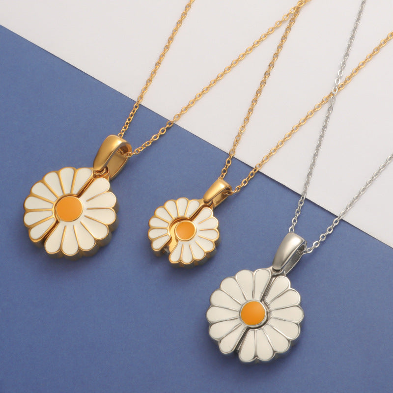 Stainless Steel Sunflower Pendant
