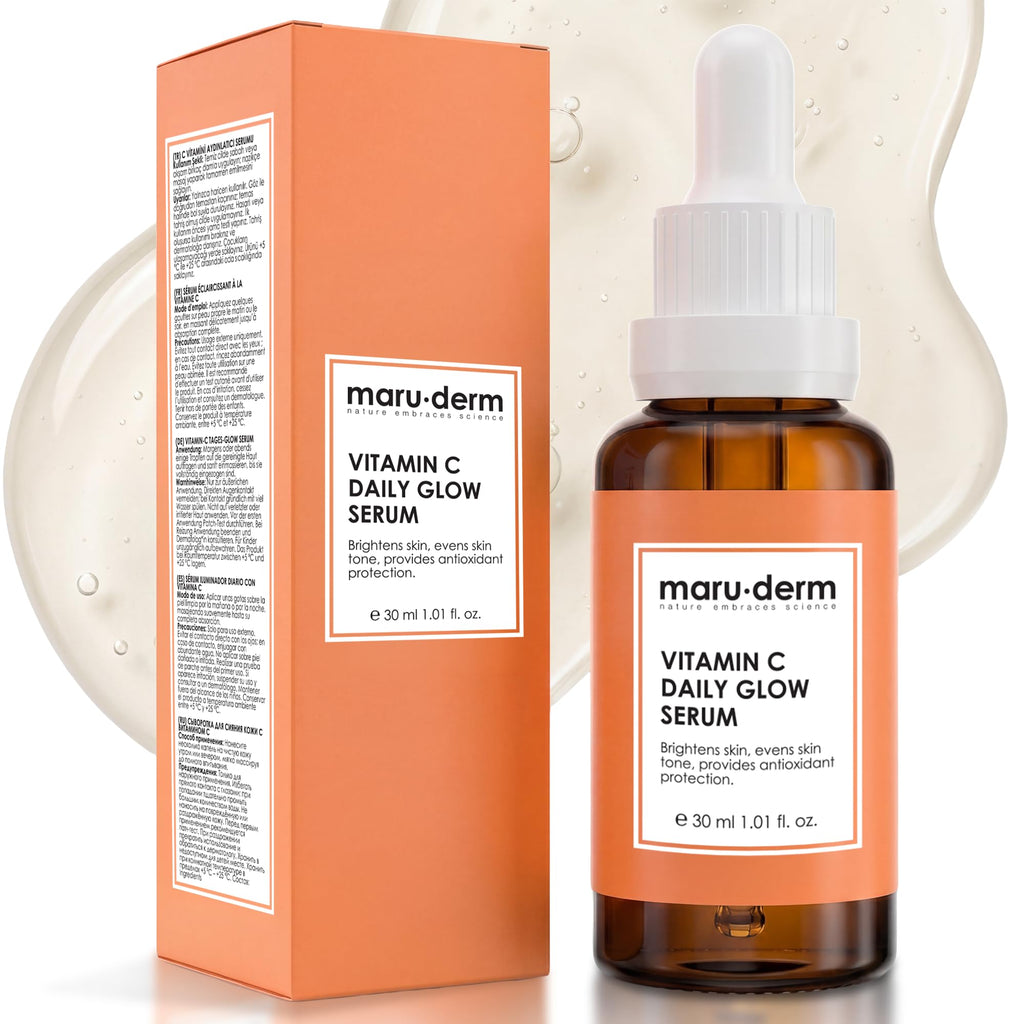 Maruderm Vitamin C and Peptide Serum: Brighten, Hydrate & Rejuvenate - Paraben & Fragrance Free, Anti-Aging Skin Brightening Treatment
