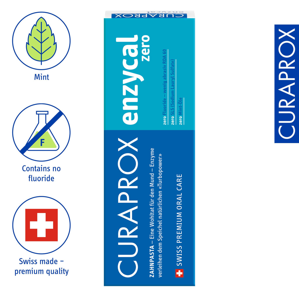 Curaprox Enzycal Zero Toothpaste - Natural Enzyme-Based Oral Care, 75ml