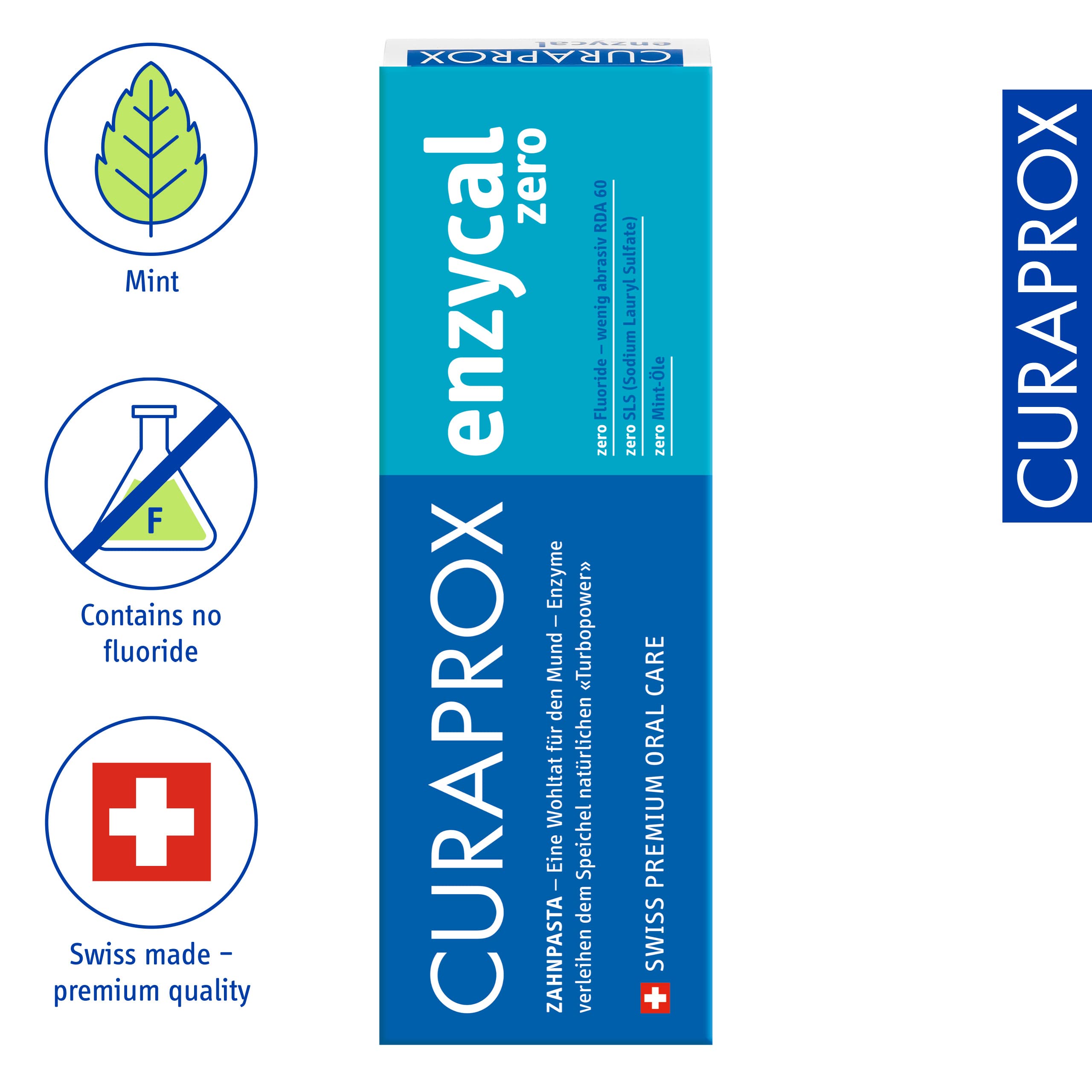 Curaprox Enzycal Zero Toothpaste - Natural Enzyme-Based Oral Care, 75ml