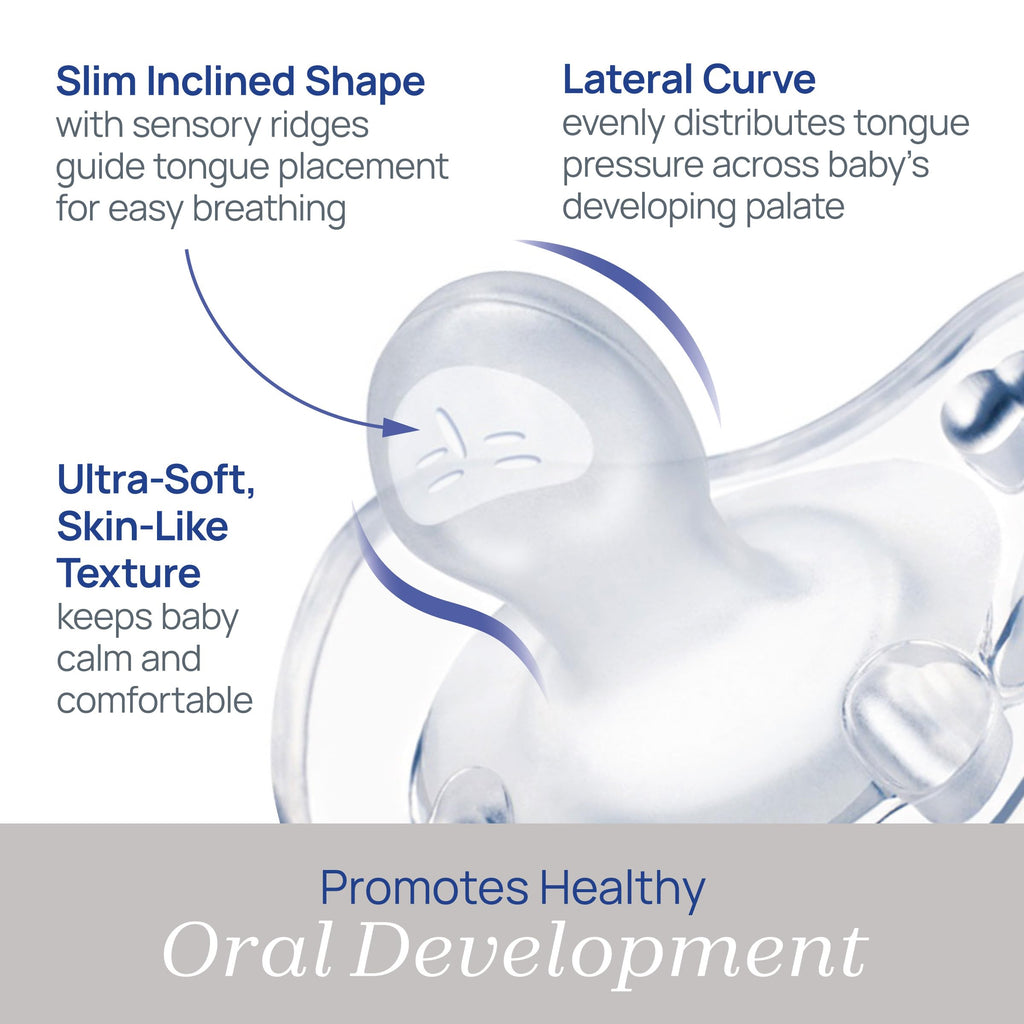 Chicco Orthodontic Pacifier - Physio Comfort Silicone Pacifier for Infants 0-6 Months, 2-Pack