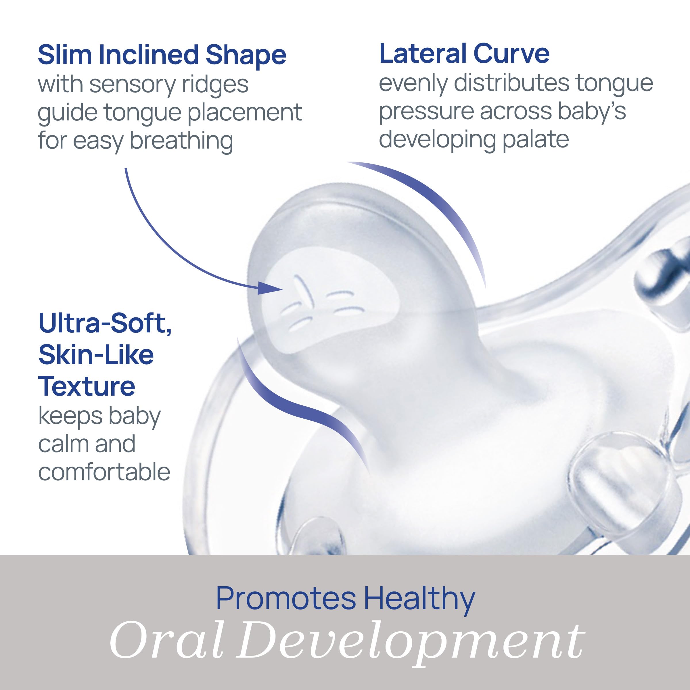 Chicco Orthodontic Pacifier - Physio Comfort Silicone Pacifier for Infants 0-6 Months, 2-Pack