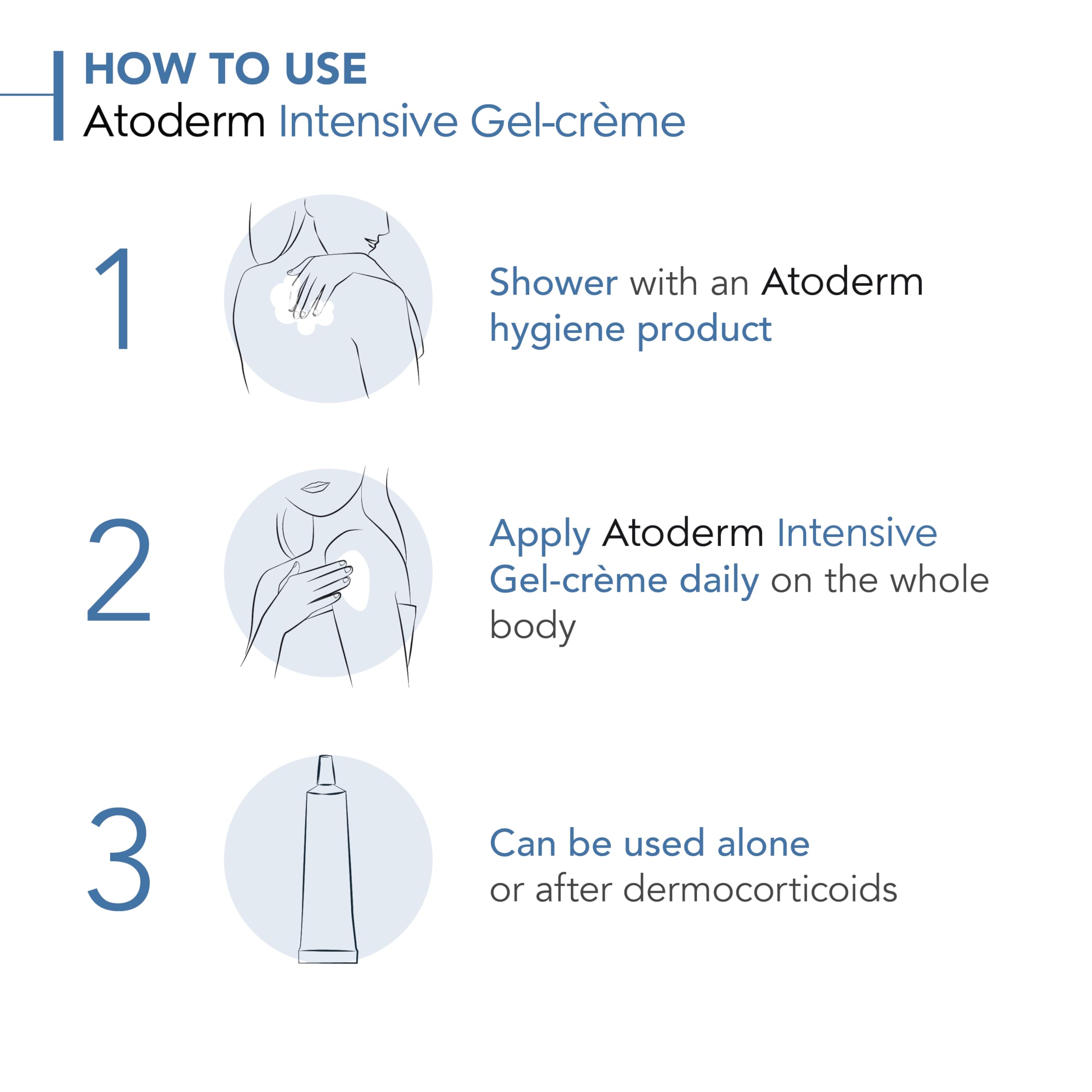 Bioderma Atoderm Intensive Gel Creme - Moisturizing Gel Cream for Dry Skin Relief, Gentle for Babies & Adults
