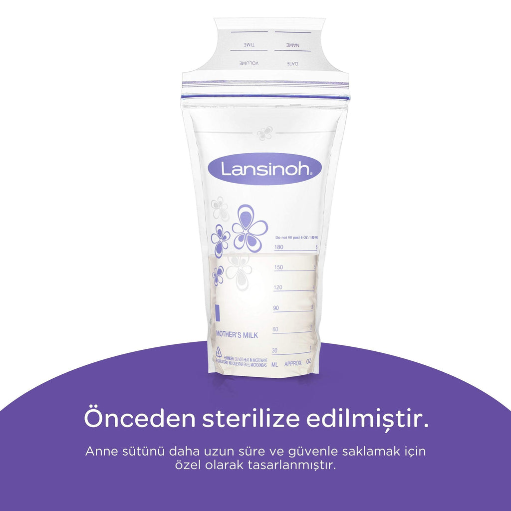 Lansinoh Breast Milk Storage Bags - BPA Free, Sterile & Leak-Proof (25 Count)