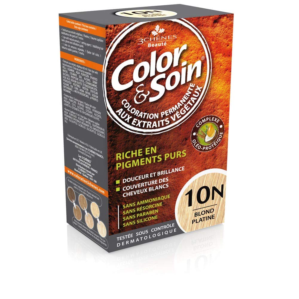 Color&Soin 10N Platinum Blond Hair Dye - Ammonia-Free, Botanical, 10N Shade