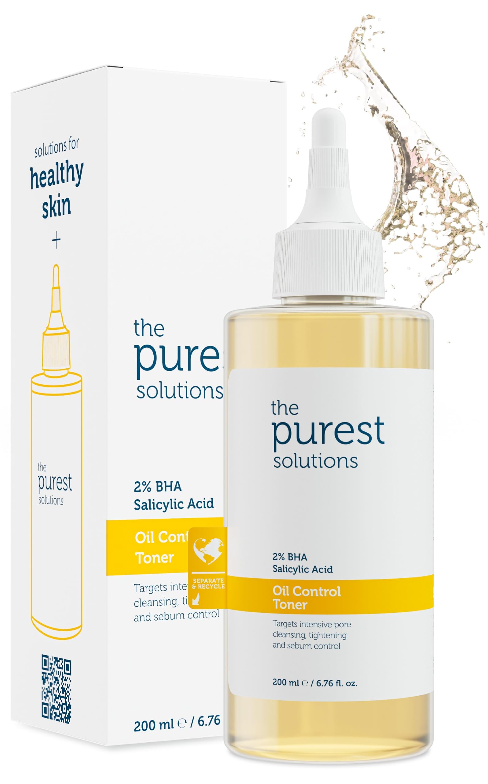 The Purest Solutions Skincare Set for Blackheads & Pore Tightening - AHA BHA Exfoliant & Niacinamide Serum