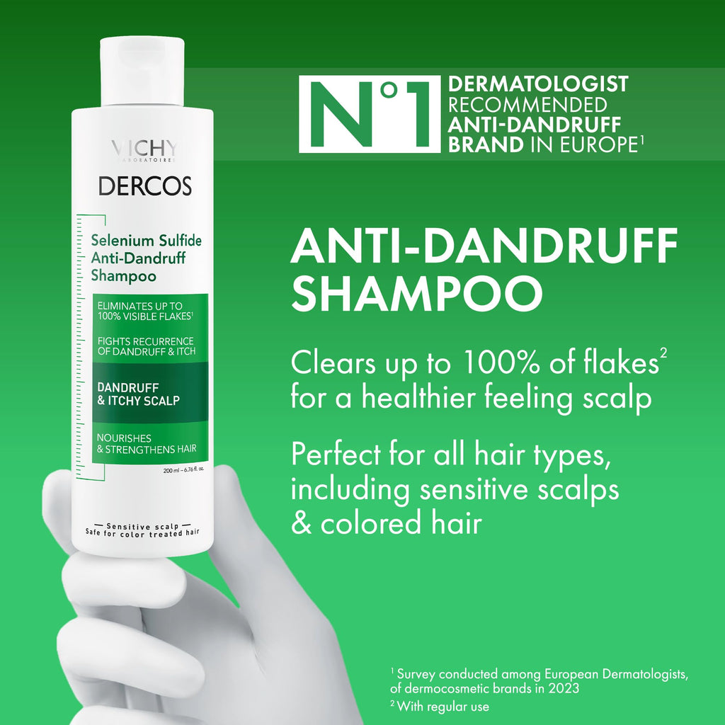 Vichy Dercos Anti-Hair Loss Shampoo with Aminexil - Strengthening, 6.76 fl oz