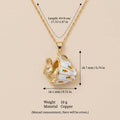 Golden Pendant Necklace In The Shape Of A Teacup Rabbit
