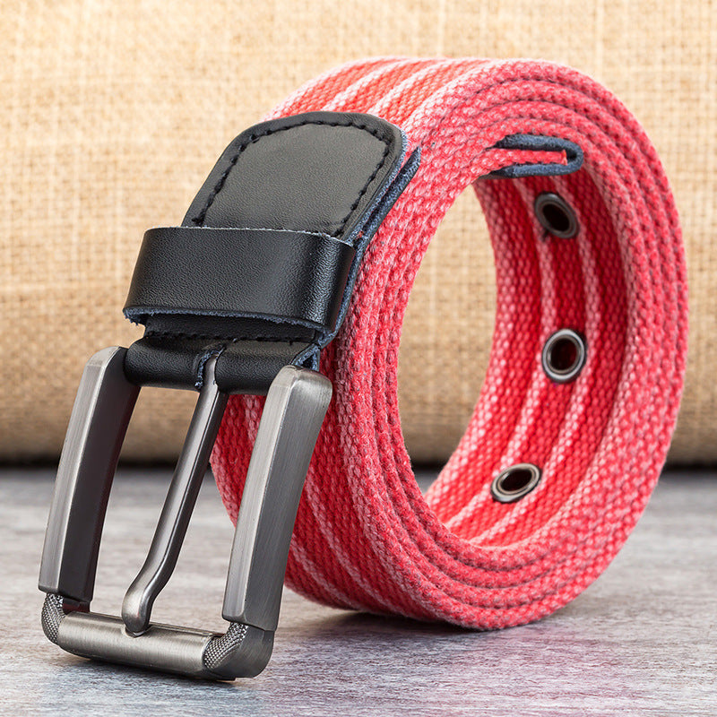 Men's Pin Buckle Polyester Canvas Belt