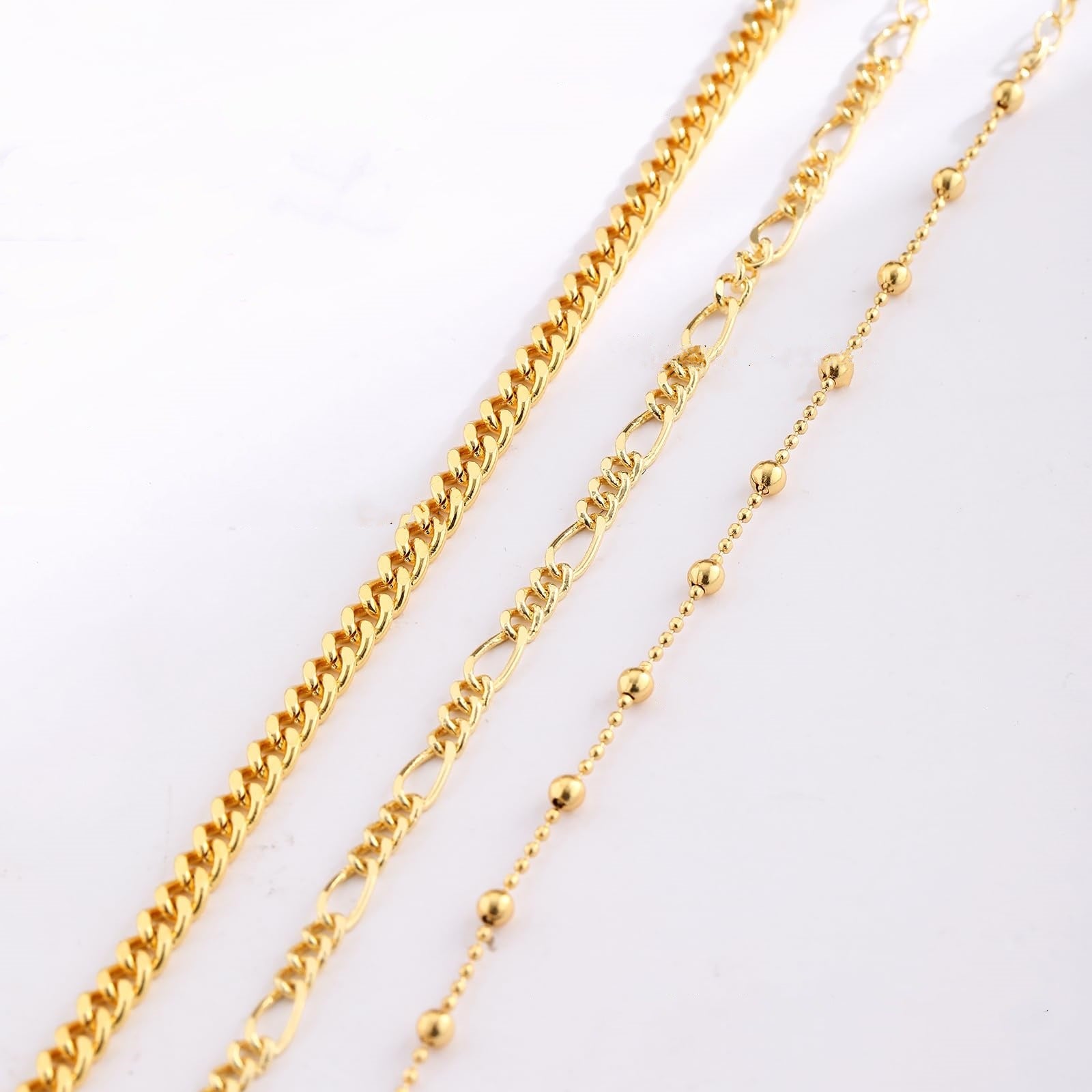 Retro Metal Versatile 3-piece Ankle Chain Set