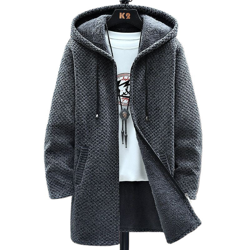 Men's Mid-Length Knitted Cardigan Coat Casual And Versatile
