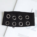 Hot Girl Metal Round Hole Hollow Out Elastic Ribbon Vintage Headwear