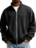Mens Full-Zip Mock-Neck Sweater New FallWinter Style