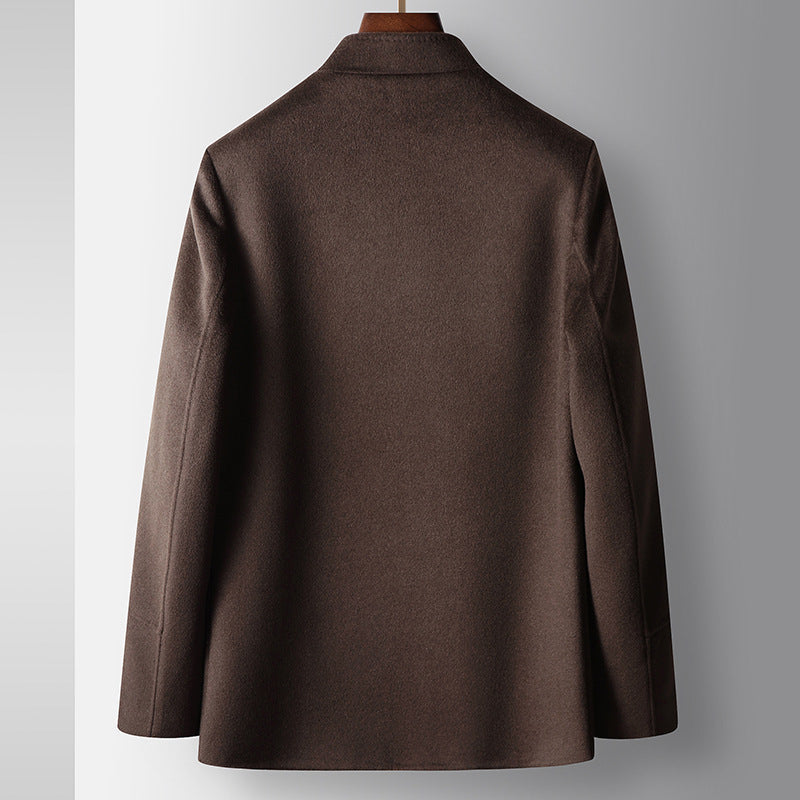Men's Woolen Coat Chinese Stand-up Collar Wool Warm Jacket