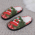Christmas Snowman Elk Santa Claus Plush Slippers