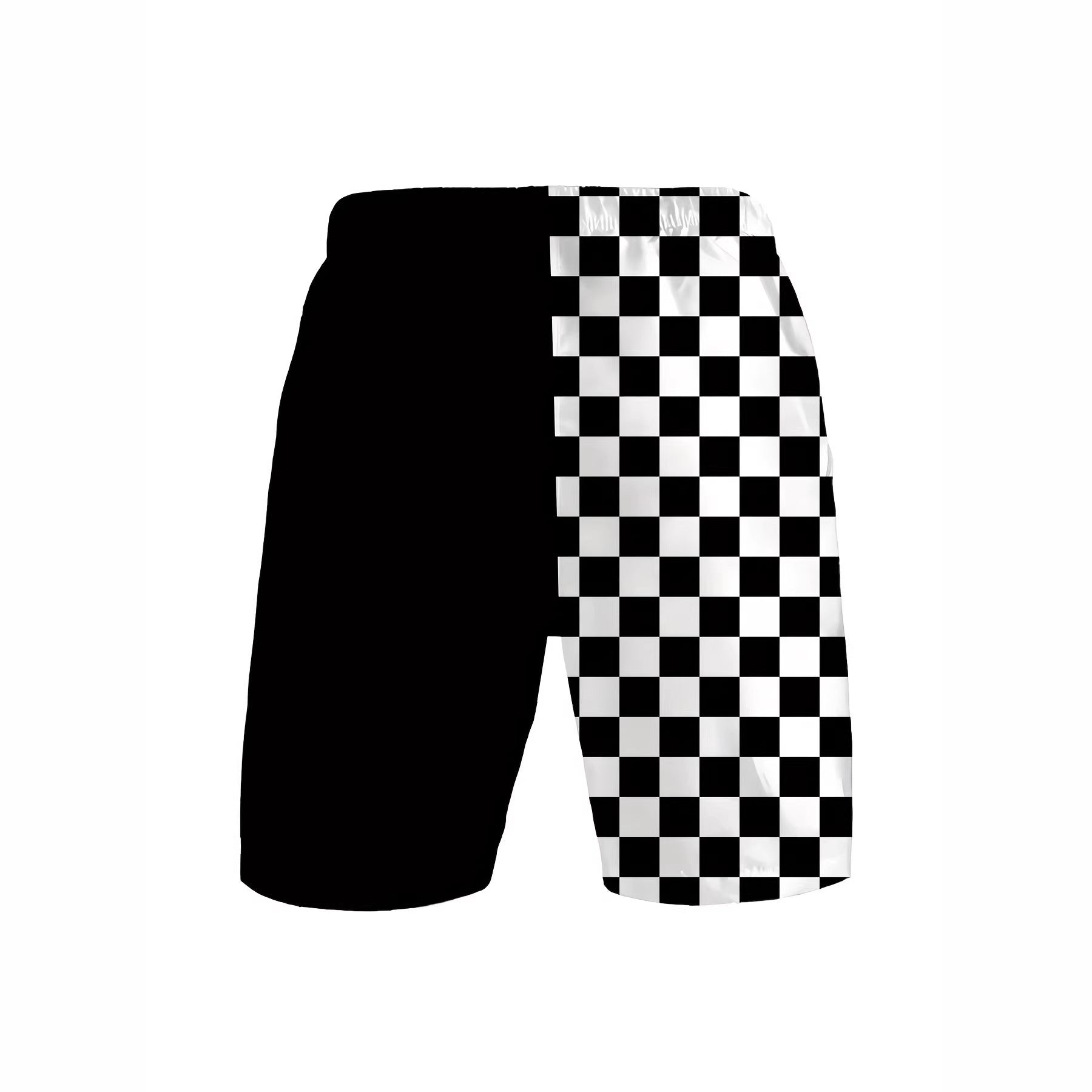 Checkered Two-tone Print Loose And Breathable Summer Shorts