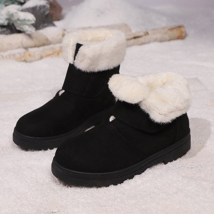Female Fashion Velvet Padded Thick Cotton Shoes