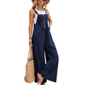 Women's Solid Color Casual Suspender Trousers