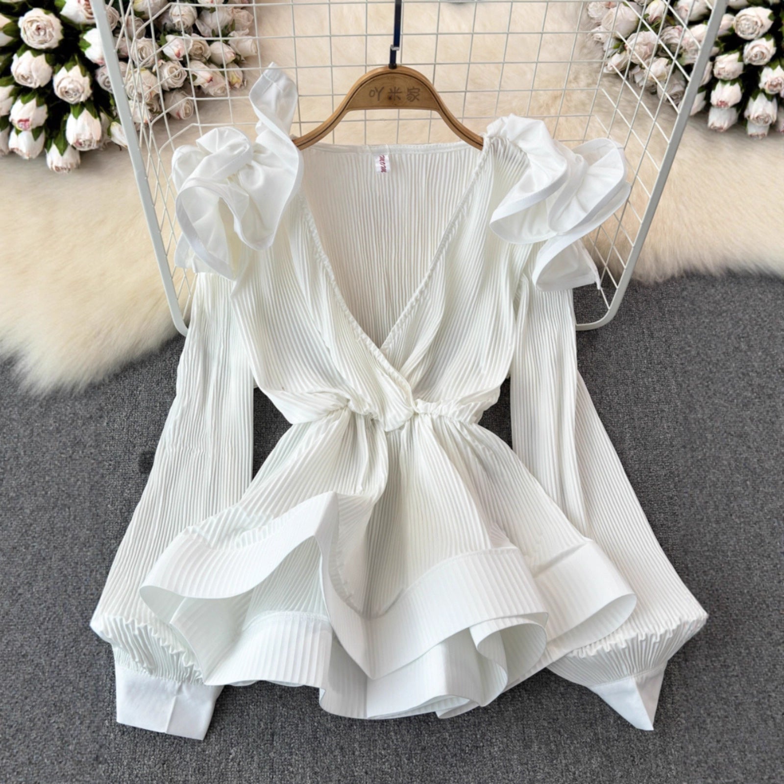 Ruffled-waist Blouse For Women Niche Style