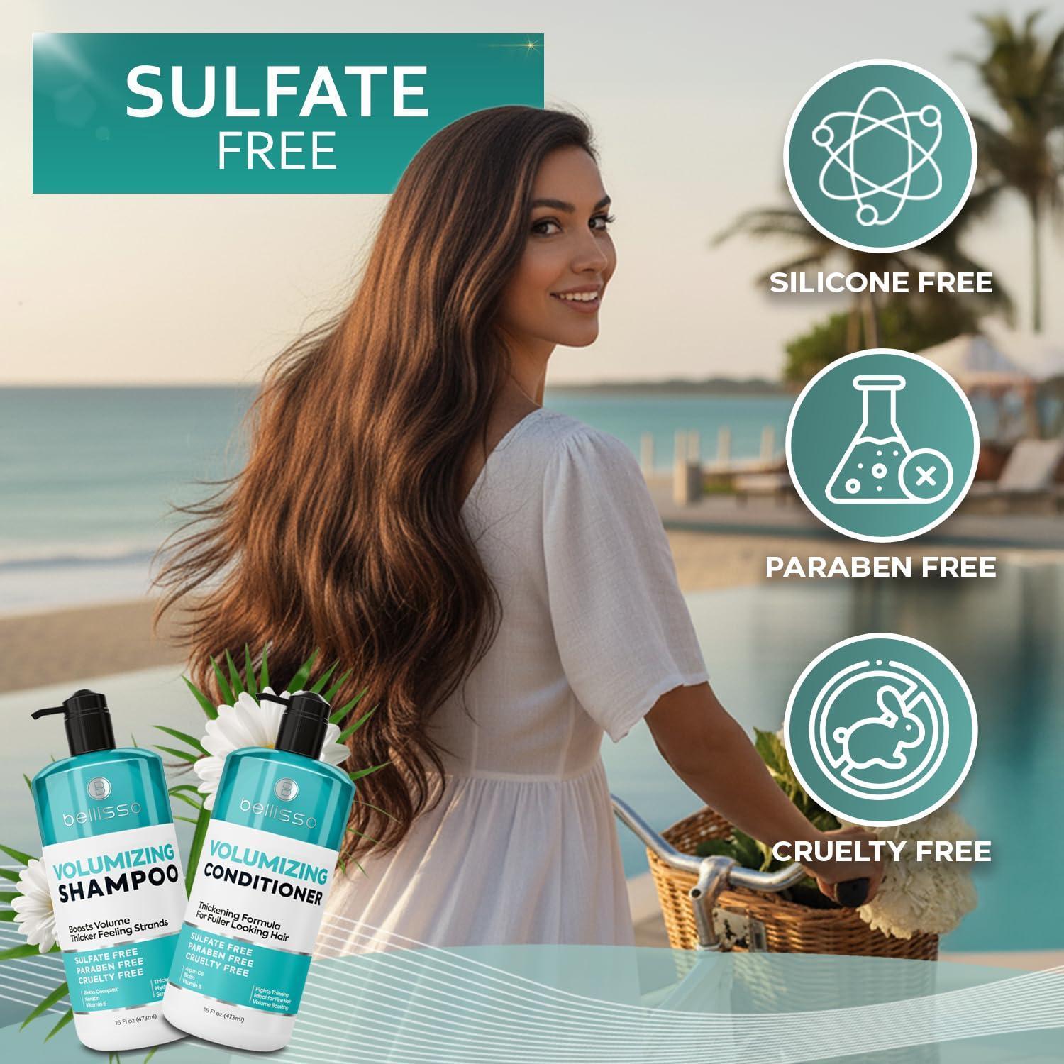 Volumizing Shampoo and Conditioner Set 16 Fl Oz Set of 2 Sulfate Free Thickening Formula for Fine and Thin Hair Volume Boost Professional Salon Hair Care for Men and Women