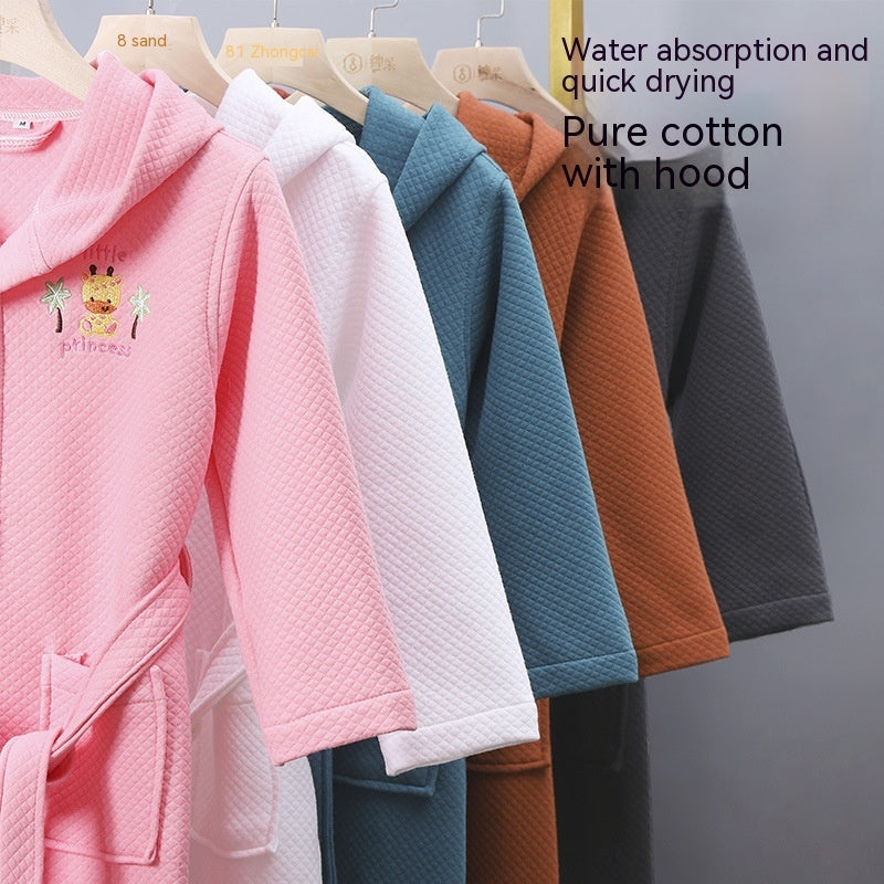 Children's Cartoon Cotton Bathrobe Boys Girls Nightgown