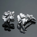 Grass Rose Gold And Silver Pattern Cufflinks