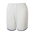 Mens Sporty Plaid-Panel Short Shorts
