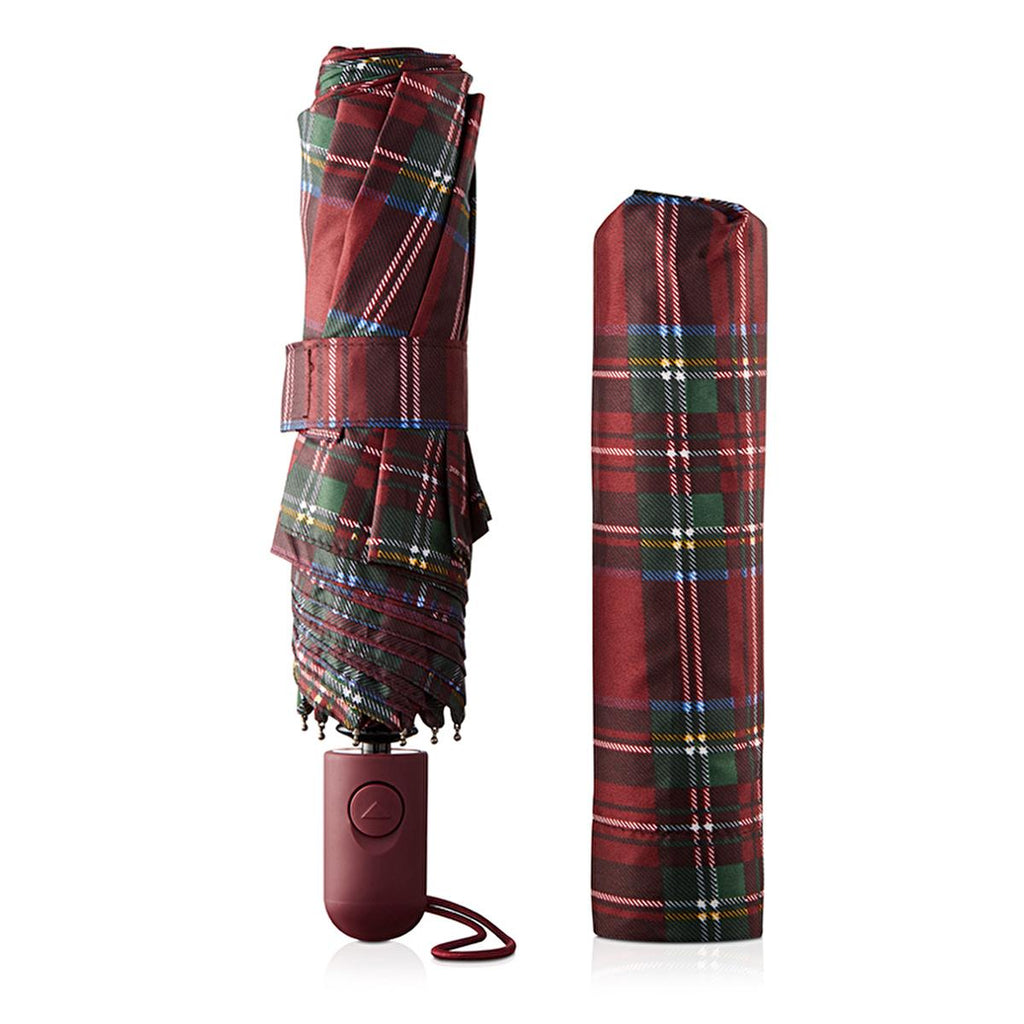 Eklips Automatic Checkered Umbrella - Waterproof, Windproof, Compact Design
