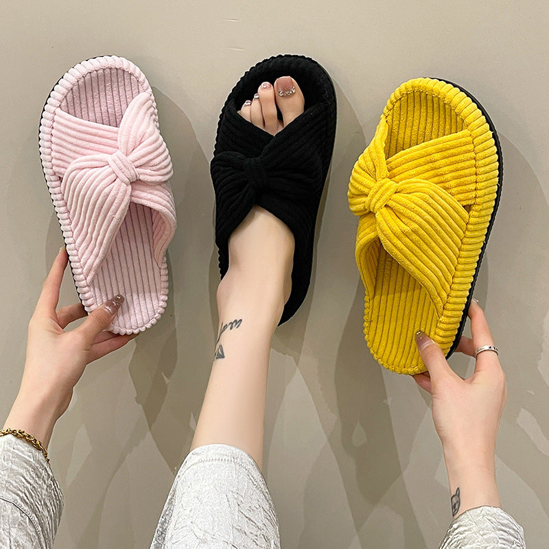 Womens Cross-strap Flat Slide Sandals