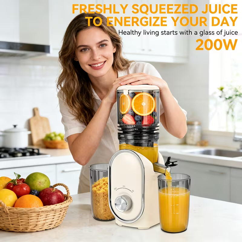 5.2-Inch Cold Press Juicer and Blender with Wide Chute